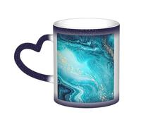 AYYQWE Stone Blue Gold Marble Print Starry Sky Color-Changing Mug Gift Ceramic Coffee Mugs Anniversary Daily Home