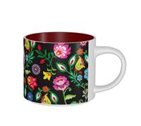 AYYQWE Sugar and Skulls and Flowers Print Large Capacity Ceramic Mugs Home Office Gifting Kitchens Cafes Outdoor Picnics