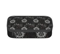 AYYQWE Supernatural Symbols Black Print Versatile Student Pencil Case 8.3 X 2 X 3.7 in Storage Bag School Office Use