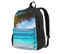 AYYQWE Tahiti Beach Print Large Capacity Backpack Water-Resistant Hiking Camping Picnics Commuting Essentials
