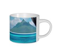 AYYQWE Tahiti Beach Print Large Capacity Ceramic Mugs Home Office Gifting Kitchens Cafes Outdoor Picnics