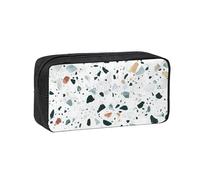 AYYQWE Terrazzo Marble Pastel Print Spacious Pen Case Large-Capacity Stationery Office Travel Use Organizer Pouch