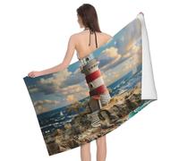 AYYQWE The Seaside Lighthouse Print Adults Oversized Bath Beach Towels Quick Dry Soft Lightweight Travel Gift