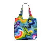 AYYQWE Tie Dye Print Foldable Reusable Shopping Tote Bag For Travel Gym Backpack Commuting Camping