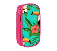 AYYQWE Tropical Birds and Plant Leaf Print Practical Pencil Case Multi-Compartment Office Travel School Art Daily Supplies