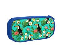 AYYQWE Tropical Birds and Plant Leaf Print Stationery Bag Lightweight Pen Pouch School College Office Travel Boys Girls Adults