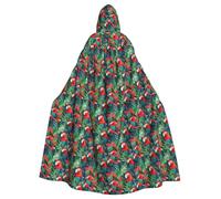 AYYQWE Tropical Flower Parrot Print Halloween Hooded Cloak Unisex Adult Cape For Carnival Cosplay Festivals Parties
