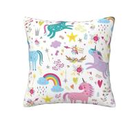 AYYQWE Unicorns Pink Print Pillowcase Square Cushion Cases Vacation Home Patio Indoor Outdoor Everyday Use