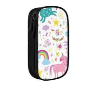 AYYQWE Unicorns Pink Print Practical Pencil Case Multi-Compartment Office Travel School Art Daily Supplies
