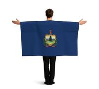 AYYQWE Vermont State Flag Print Patriotic Flag With Sleeves Cape Costume Accessory Festive Events Celebrations