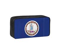 AYYQWE Virginia State Flag Print Spacious Pen Case Large-Capacity Stationery Office Travel Use Organizer Pouch