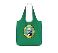 AYYQWE Washington Flag Print Foldable Reusable Shopping Tote Bag For Travel Gym Backpack Commuting Camping