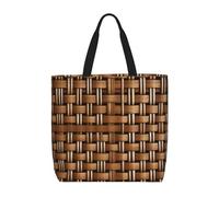 AYYQWE Wicker Woven Grid Print Comfortable Tote Portable Crossbody Shoulder Handbag Travel Gym Work Zipper Pocket