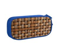 AYYQWE Wicker Woven Grid Print Stationery Bag Lightweight Pen Pouch School College Office Travel Boys Girls Adults