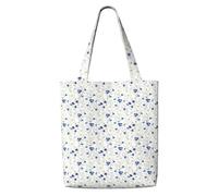 AYYQWE Wild Flowers And Cornflowers Daisies Print Canvas Shoulder Bag Large Reusable Lightweight Beach Travel Picnic Everyday Use Tote