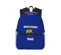 AYYQWE Wisconsin State Flag Print Unisex Casual Backpack Lightweight Water-Resistant Weekend Trips Travel Outdoor