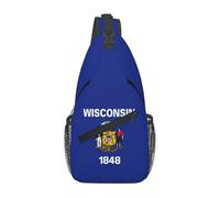 AYYQWE Wisconsin State FlagPrint Men Cross Chest Bag Crossbody for Daily Hiking Commute Diagonally Sling Backpack
