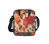 AYYQWE World Map Made Up of Spices Print Clear Insulated Lightweight Lunch Bag Food Storage Container Portable Meal Bento Box