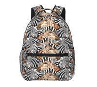 AYYQWE Zebra And Giraffe Print Leisure Backpack Lightweight Comfortable Adjustable Bag For Work Travel Everyday