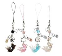 AYYSHULAN 2-4 PCS Koi Fish Phone Charm Strap Anti-lost String Rope Cute Lucky Aesthetic Accessories for Headphone Case Camera, Nylon Acrylic Crystal, No Gemstone