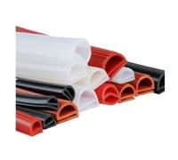 AYYSSM 1-10M Red White E Shape Silicone Seal Strip, High Temperature Resistant Highly Elastic Gasket for Oven Steaming Machine(Red,1M_E_20X15MM)