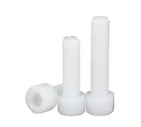AYYSSM 2/5/10/50x M3 M4 M5 M6 M8 M10 M12 White Nylon Plastic Allen Driver Key Hexagon Hex Socket Cap Head Bolt Screw L = 5-120mm DIN912(50mm,10pcs M5)