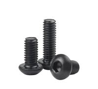 AYYSSM 5-100pcs M1.6 M2 M2.5 M3 M3.5 M4 M5 M6 M7 M8 Black Button Head screw Bolts(X18MM_M2 100PCS)
