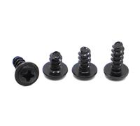 AYYSSM M1.4 M1.7 M2 M2.3 M2.6 M3 M4 Screw Round Head With Washer Flat Tail Self Self- tapping Screw Black/Nickel Plated(Black Plated,8MM_M3 50PCS)