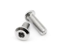 AYYSSM M2 M2.5 M3 M4 M5 M6 M8 Large Flat Hex Hexagon Socket Head Connect Joint Bolt Furniture Rivet Screw 304 A2 Stainless Steel(10PCs M6x20mm)