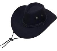AYZAL Unisex Cowboy & Cowgirl Hat - Texan Western Sheriff Hat for Men & Women Fancy Dress Accessory (Black Cowboy Hat)