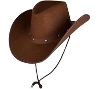 AYZAL Unisex Cowboy & Cowgirl Hat - Texan Western Sheriff Hat for Men & Women Fancy Dress Accessory (Brown Hat With Studs)