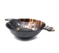 AYZCORP Horn Drinking Bowl Scottish Quaich Friendship Cup For your Lovers Wedding Cup, Quaich Whisky Tasting horn Bowl Loving Cup Burns Night By ART GIFT DECOR gift for boyfriend,husband (Plain Bowl)