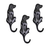 AYZCORP Set of 3 Cast Iron Dog Shape Coat Hooks Wall Art Decor-Dog Shape Hangers and Key Holder-Clothes Rack and Backpack Hanger-Coat Hooks Home Decor for Storage, Living Room, Hallway, Office