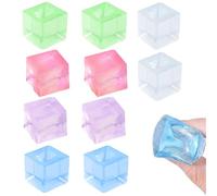 AYZDJ 10 Pcs Squishy Cube, Ice Cube Squishy, Stress-Relieving Little Thing for Family or Friend Gift Party (Include Purple Blue Green Pink Transparent White)