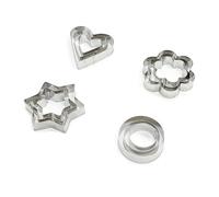 AYZDJ 12-Piece Stainless Steel Heart & Star Cookie Cutter Set - Fruit, Cake & Biscuit Molds for Baking, DIY Pastry Cutters in 4 Shapes & 3 Sizes