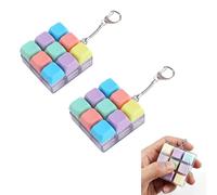 AYZDJ 2 Pack 9-Key Keyboard Fidget Toy - Clicky Switch Stress Relief Fidgets, Portable Keychain Keypad for ADHD Anxiety, Fun Desktop Toy for Gamers & Office Workers