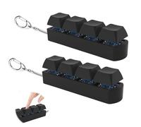 AYZDJ 2 Pack Keyboard Fidget Toy, Clicky Button Sensory Toy, Portable Stress Relief Gadget, Mini Silent Fidget Keychain, Anxiety Relief Accessory for Office, Home and Daily Leisure