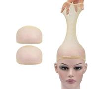 AYZDJ 2 PCS Nude Wig Cap, Breathable Hair Net for Securing Wigs, Stretchy & Invisible Under Wig Caps for Long Hair