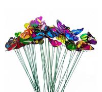 AYZDJ 24PCS Colorful Garden Butterfly Bee Yard Decoration Stakes, Simulated Insect Insert Stakes, 3D Winged Ornaments, PVC Party Ground Picks, Outdoor Floral Beautification, Plant Accents, Random Hues