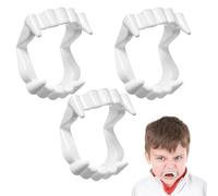 AYZDJ 3 PCS Realistic Vampire Teeth, Reusable Fake Fangs, Horror Cosplay Accessories for Halloween, Carnival, Fancy Dress Party, Themed Party Costume Props for Adults and Kids