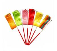 AYZDJ 6PCS Dance Ribbon Streamers, Rainbow & Solid Color Flowing Twirling Ribbons for Gymnastics, Rhythmic Gymnastics, Sports Class, Birthday Party, Performance Props