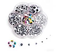 AYZDJ 700 Pcs Self Adhesive Googly Eyes, Mixed 4mm-12mm Wiggle Eyes Set, Flexible Moving Craft Eyes, Multipurpose DIY Accessories for Handmade Crafts, Scrapbooking, School Art Projects and Party Decor