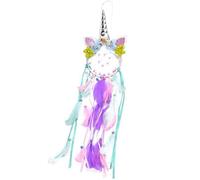 AYZDJ Creative Unicorn Dreamcatcher Hanging Ornament - Colourful Feathers & Floral Decoration for Women's Bedroom Wall, Dorm Room, Window - Christmas Birthday Gift