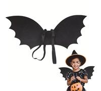 AYZDJ Dark Fantasy Wings Costume Accessory, Black Stylized Wings for Halloween and Cosplay, Ideal for Gothic & Mystical Themed Outfits