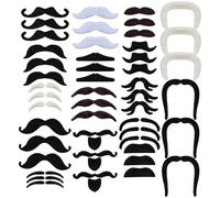 AYZDJ-Self-Adhesive Realistic Beard Set, 48-Piece, Fake Mustache & Beards for Halloween Cosplay, Party Costume, Photo Props, Dress-Up and Themed Events
