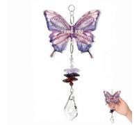 AYZDJ Women's Birthday Gift Sun Catcher - Butterfly Shaped Acrylic Crystal Pendant Car Hanging Ornament, Window Decoration, Memorial Gift for Mom from Daughter/Son on Mother's Day and Birthday.