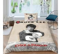 AYZOFCNDK Bruce Lee Duvet Cover Comforter Covers Quilt Cover for Teens And Adults 3D Print Chinese Kung Fu Bedding Set with Pillow Cases Soft Microfiber with Zipper Closure 2 Pieces Single（135x200cm）