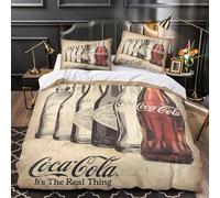 AYZOFCNDK Coca - Cola Custom Duvet Cover Set Soft Comforter Cover Set 3 Piece Bedding Set Pillowcase All Season Decor Quilt Cover with Zipper for Kids Adults Family Birthday King（220x240cm）