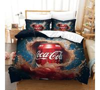 AYZOFCNDK Coca - Cola for Teens And Adults 3D Print Comforter Covers Quilt Cover Duvet Cover Soft Microfiber Bedding Set with Zipper Closure with Pillow Cases 3 Pieces Double（200x200cm）