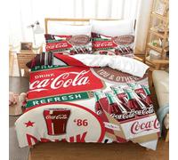 AYZOFCNDK Coca - Cola Quilt Cover Duvet Cover for Boys Girls 3D Print Comforter Covers with Pillow Cases Bedding Set Soft Microfiber with Zipper Closure 3 Pieces Double(200x200cm)